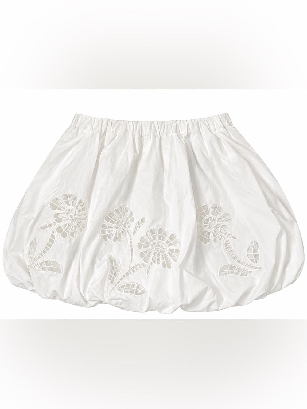 MABLE White Floral Cutout Bubble Mini Skirt Size Small